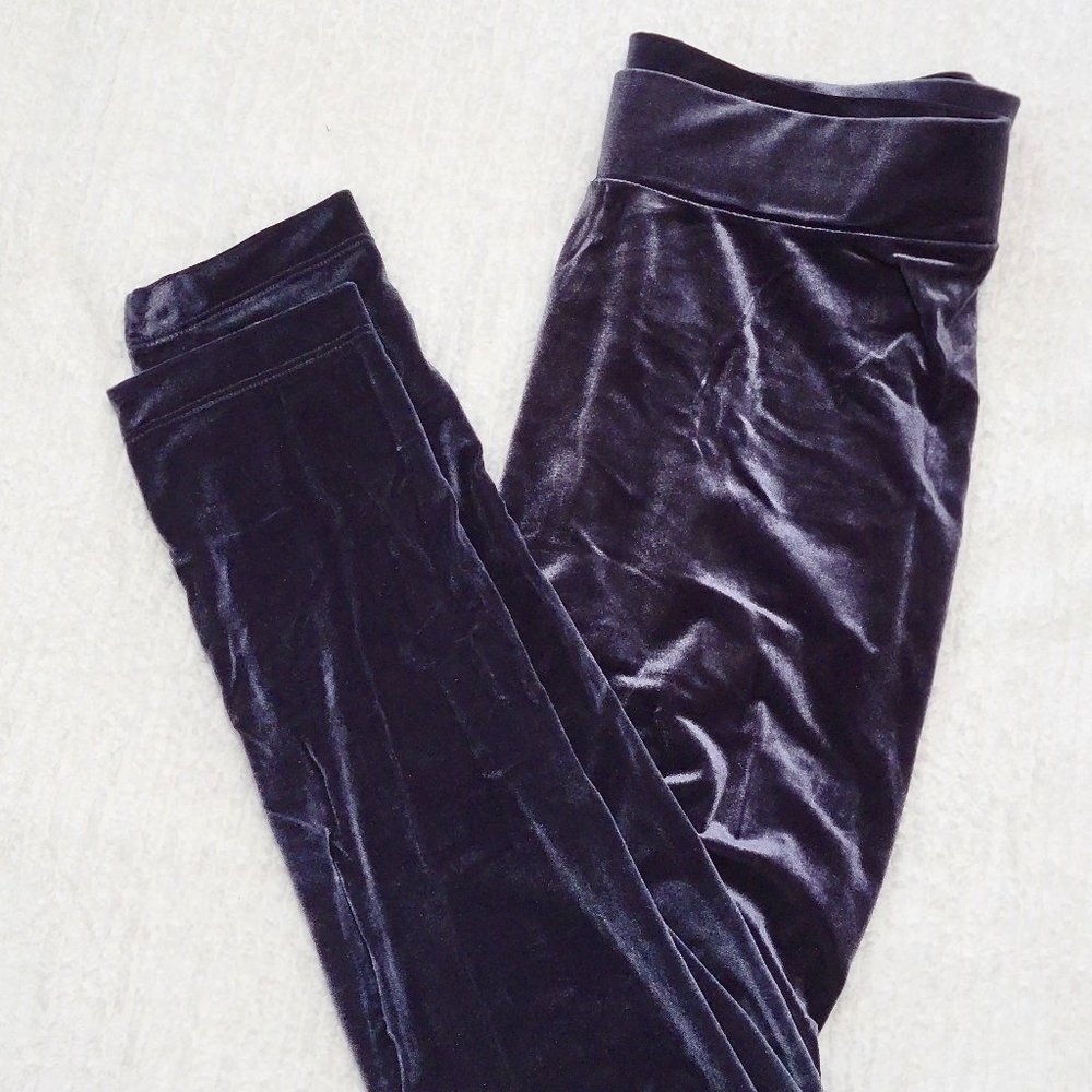 Old Navy steel blue gray velvet leggings 2XL